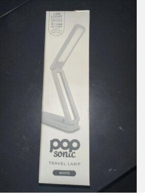Pop Sonic Collapsible & Adjustable Desk & Travel Lamps-White-NEW No cord-H500467
